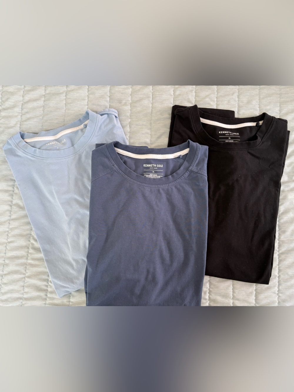 Kenneth Cole Crew Neck Tee Set - Light Blue, Slate, Black